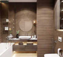 Ein Badezimmer in Braun ist voller Wärme, Luxus und Stil
