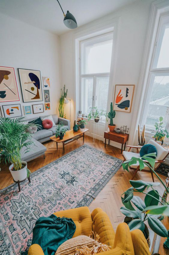 Dekoideen Wohnzimmer üppige grüne Topfpflanzen bringen mehr Exotik mit in den Raum ideen