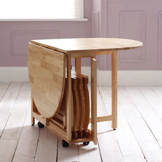 Klapptisch clevere Ideen für klappbare Möbelstücke faltbarer Tisch aus Holz mit Staufunktion