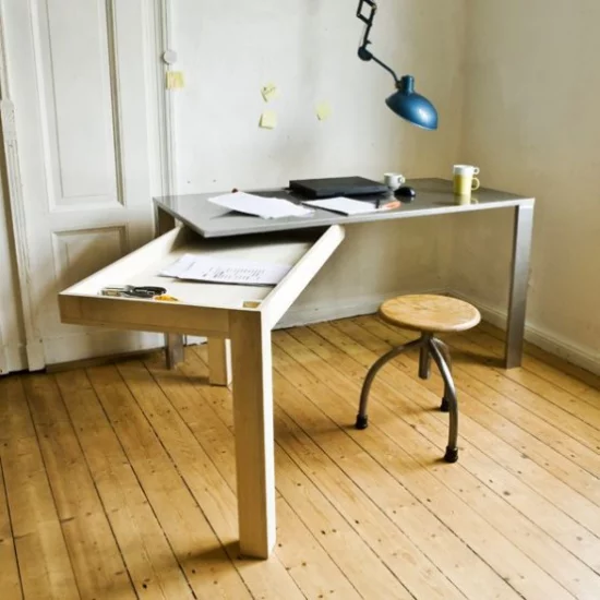 Klapptisch clevere Ideen für klappbare Möbelstücke selber bauen als Arbeitsraum benutzen