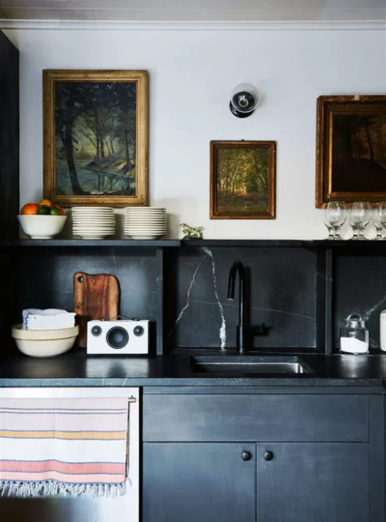 Schwarzer Marmor im Interieur Küche Marmor oder preisgünstige Alternative Imitate