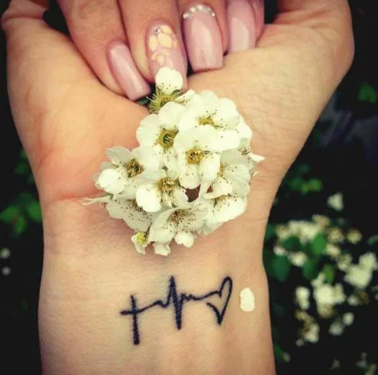 Mini Handgelenk-Tattoo mit Glaube Liebe Hoffnung 