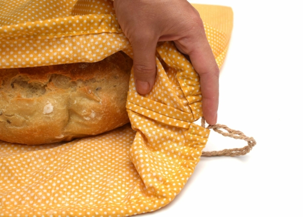 Brotbeutel nähen aus Geschierrtuch DIY Brotbeutel Leinen
