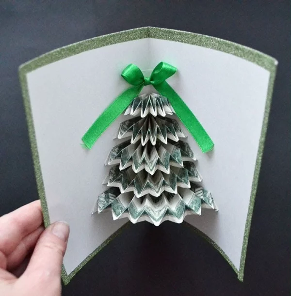 Geldbaum basteln – Kreative Geschenkideen für jeden Anlass weihnachten geschenk karte grußkarte