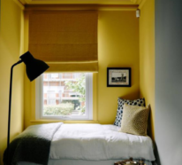 Inspirierende Schlafzimmer Ideen in leuchtendem Gelb und kühlem Grau