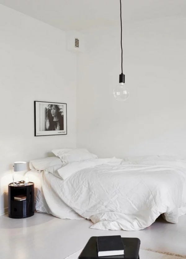 Schlafzimmer minimalistisch einrichten Raumdeko aufs Minimum reduzieren