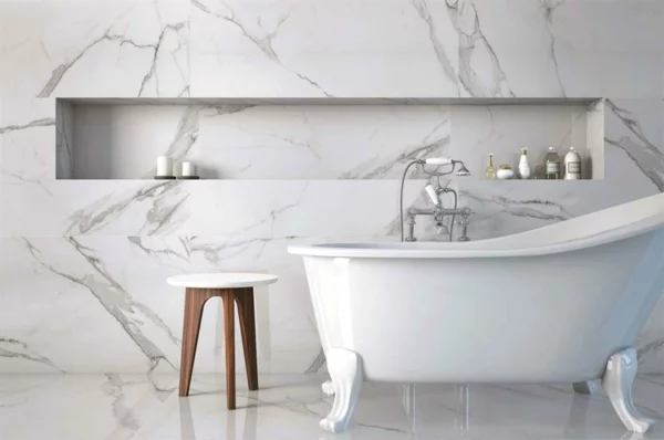 marmor bad ohne fließen mit freistehender badewanne