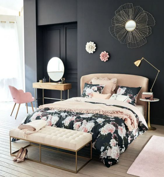 Erstaunliche Schlafzimmer Ideen in Rosa und Schwarz - Fresh Ideen für das Interieur, Dekoration ...