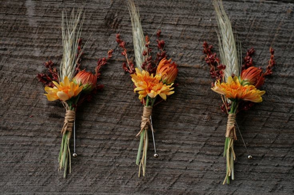chrysanthemen weizen gräser hochzeitsanstecker herbst hochzeit