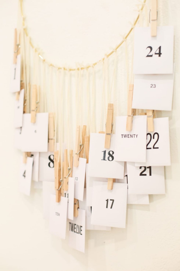 Ausgefallene Adventskalender selber basteln – Ideen und Anleitungen hängender kalender briefe schön