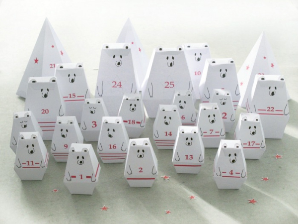 Ausgefallene Adventskalender selber basteln – Ideen und Anleitungen origami bären kalender
