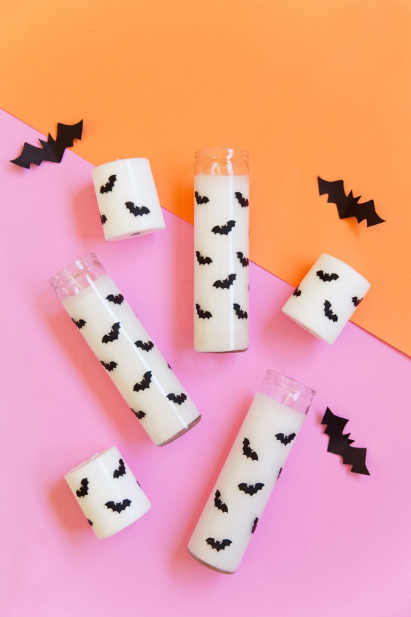 Fledermaus basteln mit Kindern zu Halloween – 50 bezaubernde Ideen und Anleitungen kerzen deko fledermäuse halloween