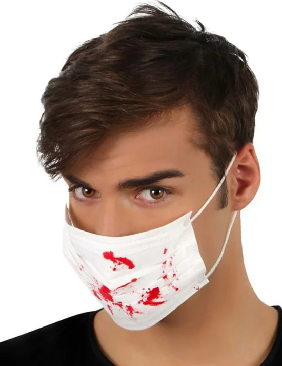 einfache halloween mundschutzmasken selber machen mit kunstblut