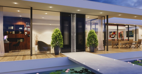 Haustür mit Seitenteil – Vor- und Nachteile, die Sie beim Kauf beachten sollten modernes haus glas wände tür