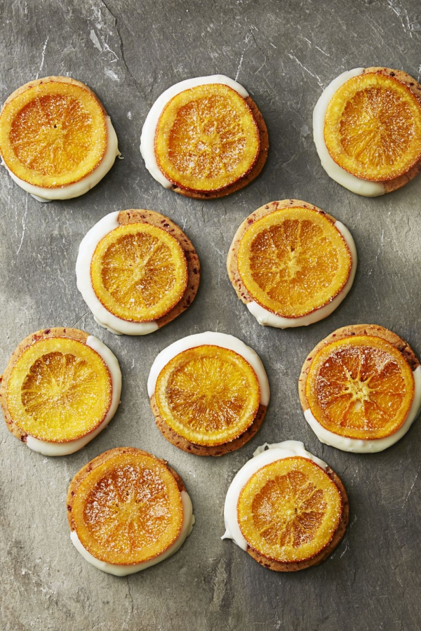 Köstliche Plätzchen Rezept Ideen für ein genussvolles Weihnachten kandierte orangenscheiben kekse glasur