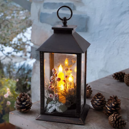 Laternen Weihnachtsdeko drinnen und draußen eine LED-Kerze eine clevere Dekoidee