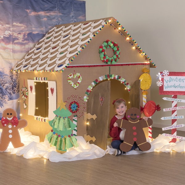 Lebkuchenhaus basteln zu Weihnachten – festliche Ideen, Rezept und Anleitung kinder haus karton ideen