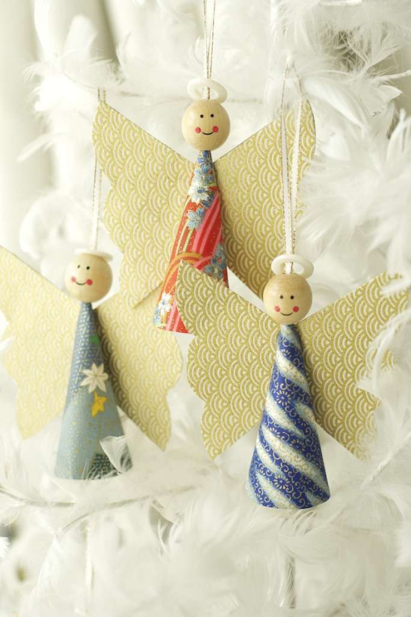 Schutzengel basteln mit Kindern zu Weihnachten – zauberhafte Ideen und Anleitung papier engel schön ornament