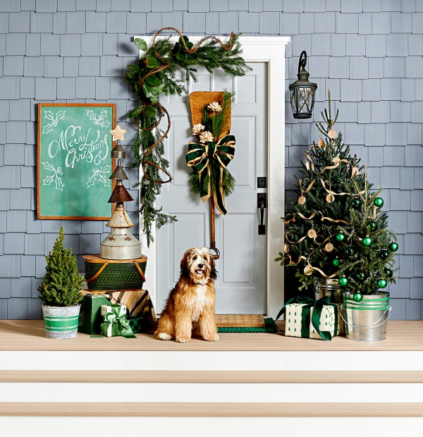Weihnachtsdeko vor der Haustür – Ideen und Tipps für mehr festliche Stimmung schöne deko ideen blau grün