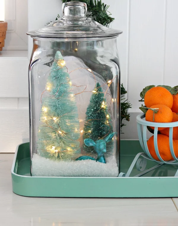 Winterlandschaft basteln – weihnachtliche Ideen, fantastisch einfache Anleitungen und Tipps diorama glas landschaft lichterkette