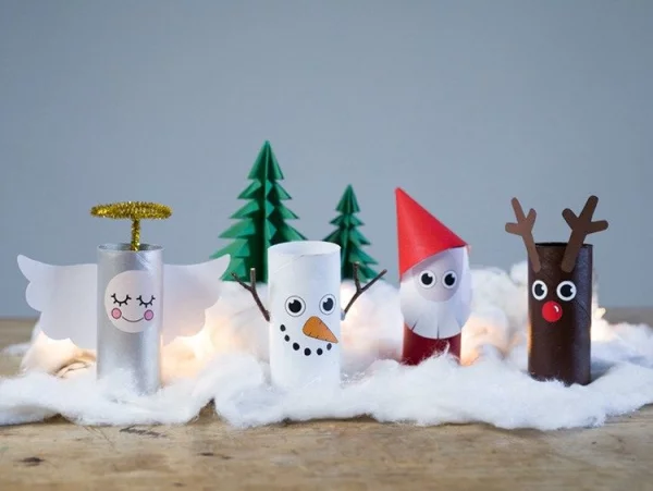 Winterlandschaft basteln – weihnachtliche Ideen, fantastisch einfache Anleitungen und Tipps festliche ideen papprollen