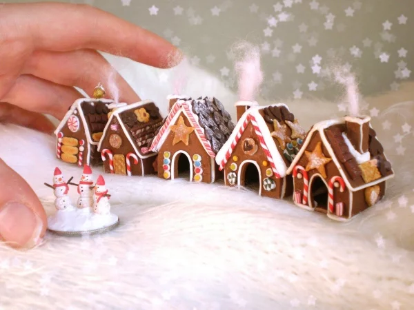 Winterlandschaft basteln – weihnachtliche Ideen, fantastisch einfache Anleitungen und Tipps fimo häuser figuren diy