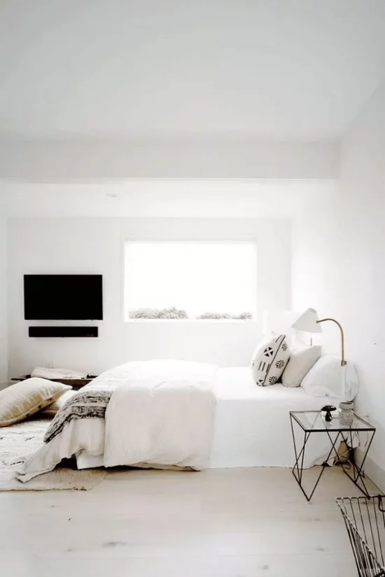 Zen Schlafzimmer Vorsicht keine Geräte im Schlafzimmer kein Fernseher an der Wand verbannt vom Raum