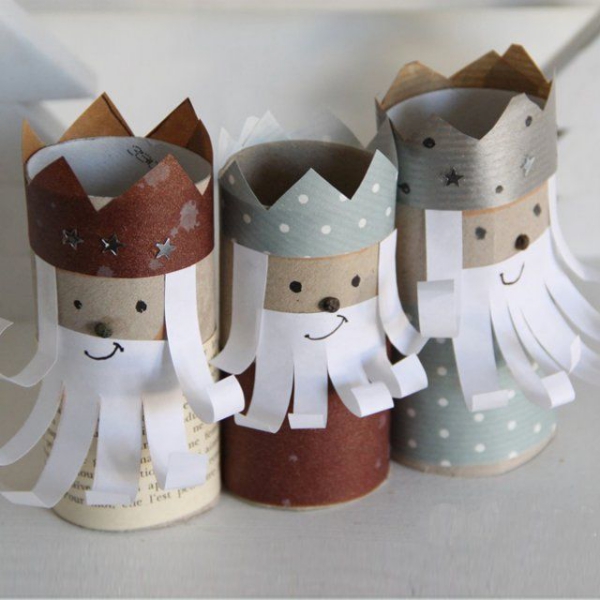 Basteln mit Toilettenpapierrollen zu Weihnachten – kreative Upcycling Ideen und Anleitung die heiligen drei könige