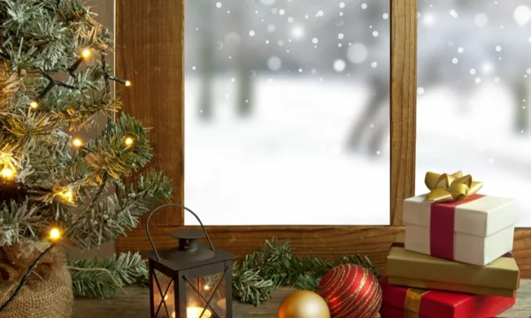 Fensterdeko zu Weihnachten festliche Weihnachtsstimmung