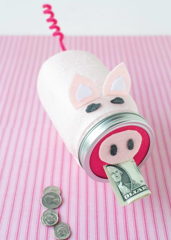 Sparschwein basteln – So haben Sie zu Silvester bestimmt Schwein einmachglas dose geld diy