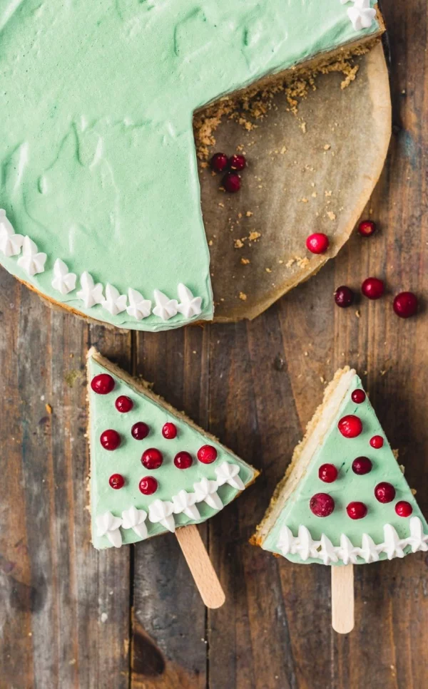 Weihnachtliches Dessert – Weihnachtsbaumstamm und andere köstliche Rezeptideen zum Genießen käsekuchen minze pops