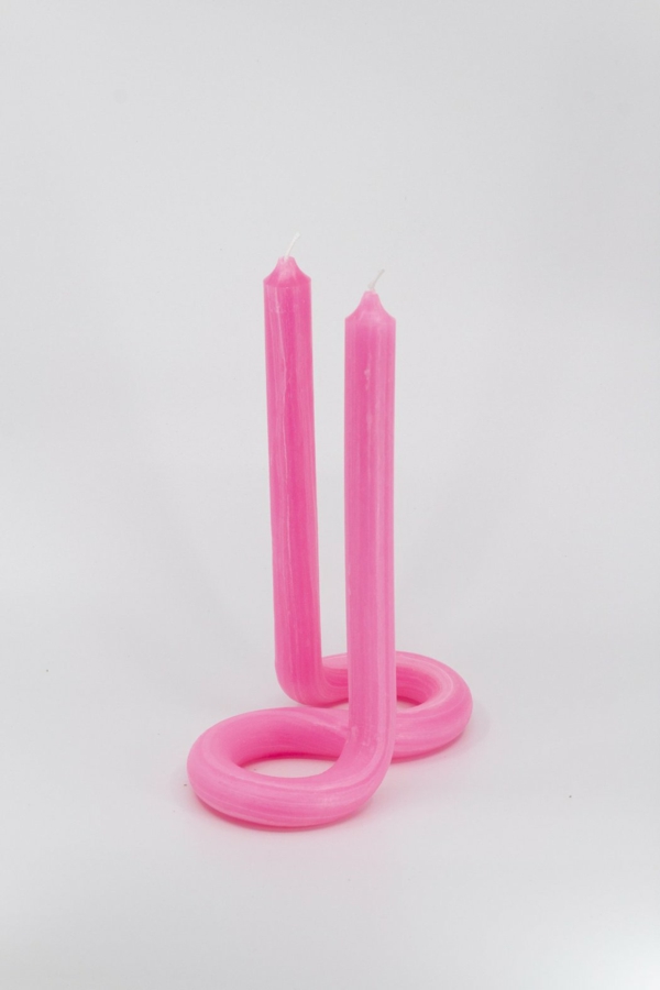 gedrehte Kerzen fabelhafte DIY Twisted Candles rosa s förmig