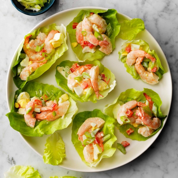 sillvestermenü vorspeise salat shrimps