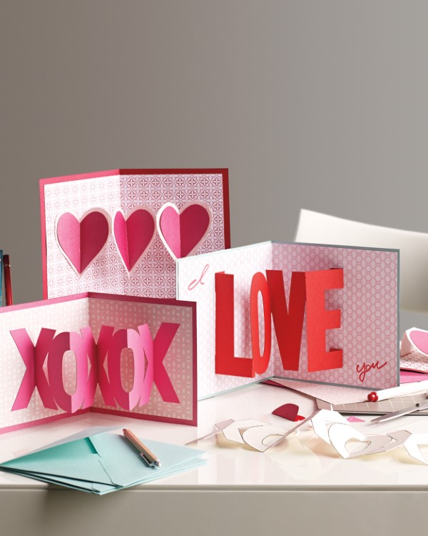 3D Klappkarte basteln zu Valentinstag – coole Ideen und Anleitungen liebe grüße karten kreativ