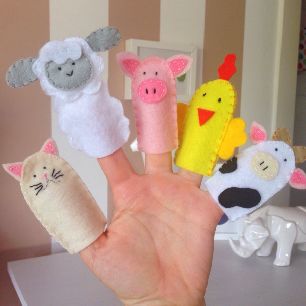 Fingerpuppen basteln Filztier für Kleinkinder