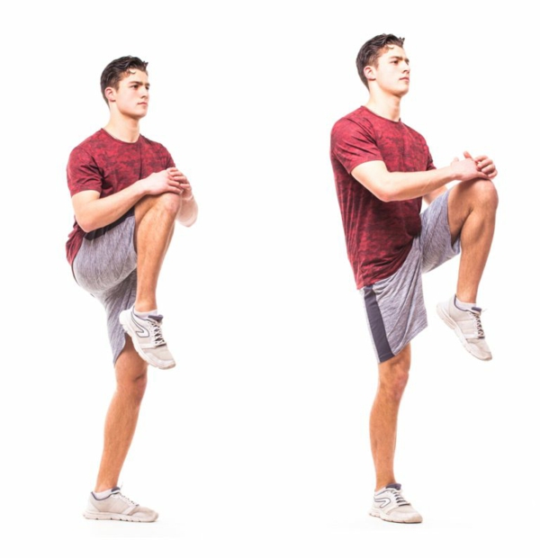 Fitnessübungen für Zuhause 10 besten Übungen für Männer Knie heben