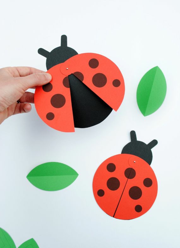 Marienkäfer basteln 3 einfache Bastelideen aus Papier für Kinder und Erwachsene