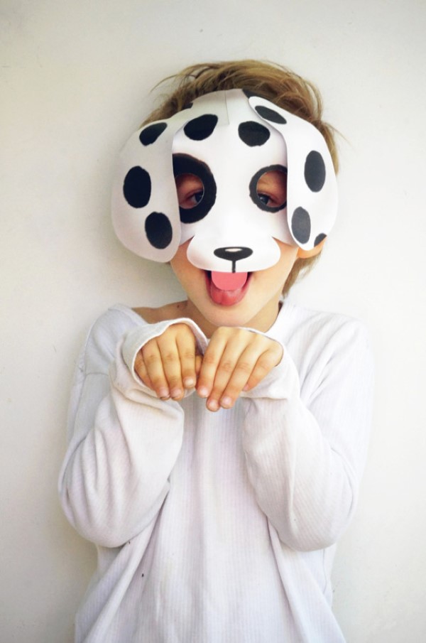 Tiermasken basteln mit Kindern zum Fasching – kreative Ideen und einfache Anleitung dalmatiner hund punkte