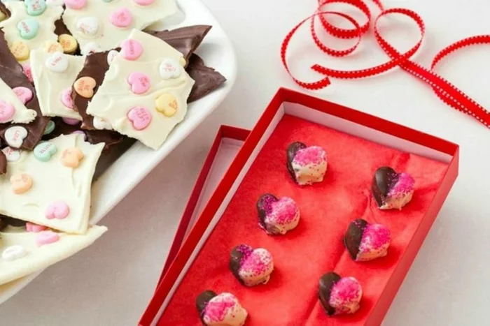 Valentinstag basteln diy ideen deko karte gestalten schokolade selber machen