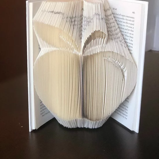 Apfel gefaltet aus einem alten Buch