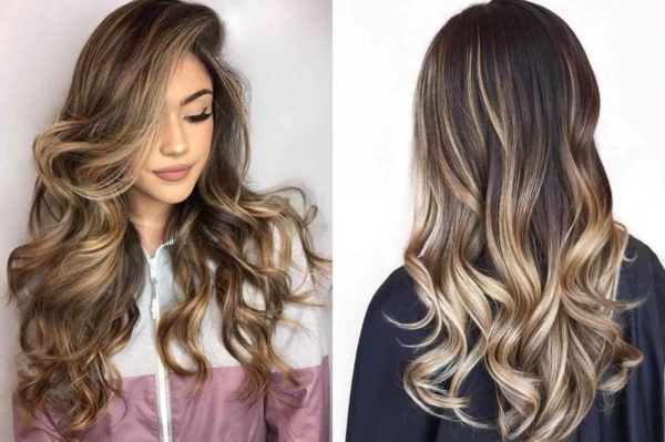 Haarfarbe braun blond balayage