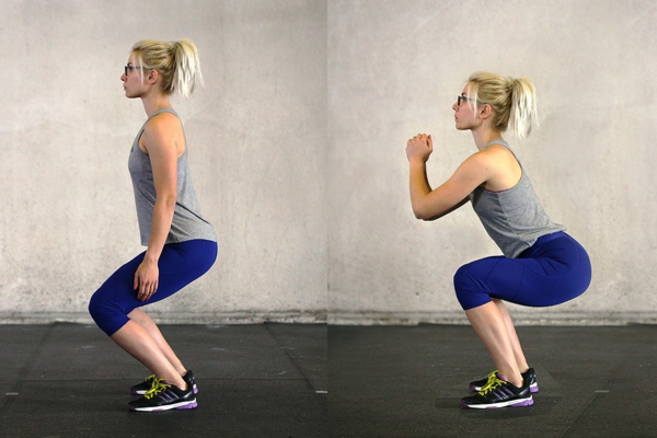 Beckenbodentraining Übungen Frauen Kniebeugen Beckenbodenmuskulatur trainieren