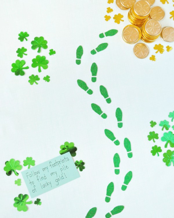 Kleeblatt basteln mit Kindern und Erwachsenen – Ideen und Anleitungen zum St. Patrick’s Day goldschatz pfad kinder ideen