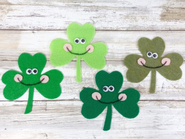 Kleeblatt basteln mit Kindern und Erwachsenen – Ideen und Anleitungen zum St. Patrick’s Day magnete kinder ideen filz