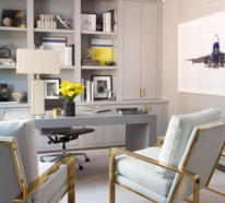 Gelbe Akzente im Home Office bringen den Raum zum Strahlen