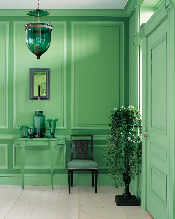 Aktuelle Wandfarben alles in Pastellgrün dominierende effektvolle Farbe
