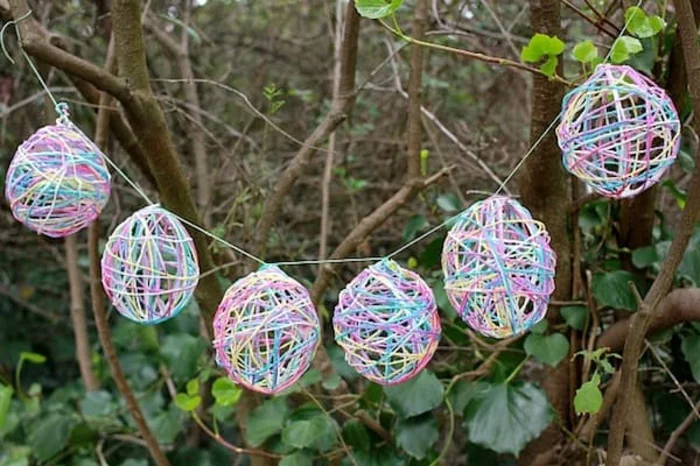 Ostergirlande basteln nachhaltig leben basteln mit luftballon