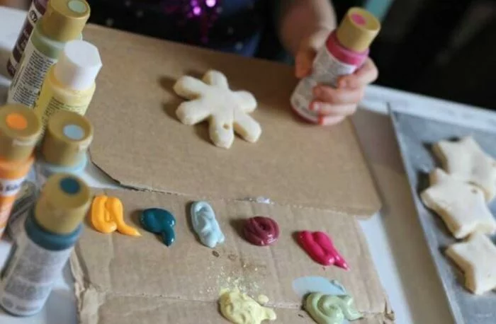 Salzteig Ostern Ideen basteln mit Kindern zu ostern stern