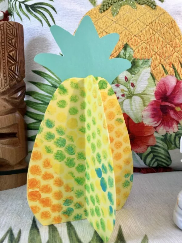 luftpolsterfolie basteln ananas papier