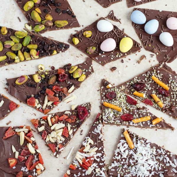 bruchschokolade selber machen zu ostern einfaches grundrezept mit veganer version
